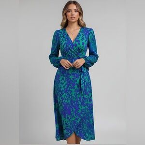 Boho Print Knot Side Wrap Dress
